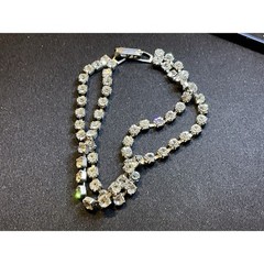 8.5in Clear Rhinestone Crystals Dbl Layered Vintage Bracelet