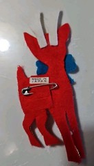 Vintage Retro Felt Reindeer Pin Red Deer Christmas Holiday Celebration Japan
