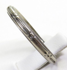 Antique Art Deco Wedding Band 14K White Gold Ring Size 6 UK-L1/2 2.21MM Width