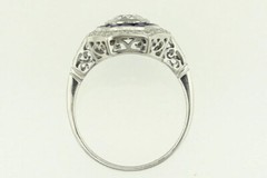 1Ct White Round Cut Art Deco Style Engagement Wedding Ring 925 Sterling Silver