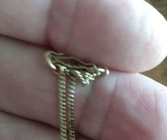 Antique 1/20 12K Gold Filled Cross & 18 Inch Chain With Slide Clasp