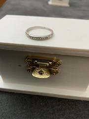 Platinum Antique Band With Diamonds Size 7