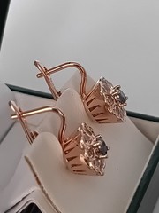 Vintage 1990-s 14 Ct Rolled Gold Mystic Topaz Zircons Earrings-Hallmarked 585 RG