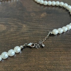 Vintage Women’s Faux Pearl Necklace Pink Oval Victorian Style Pendant Jewelry
