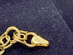 14k Yellow Gold Michael Anthony Charm Bracelet w/ Dove Charm & COA & Box