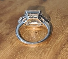 14k White Gold Engagement Ring 6.18ct Lab Grown Simulate Diamond Cushion Shape