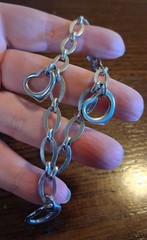 Vintage Sterling Heart Charm 8″ Chain Bracelet 13g See Pics/Description
