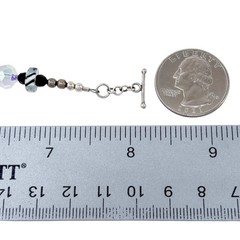 Vintage Sterling Silver 925 Iridescent Glass Bead Bracelet 8″