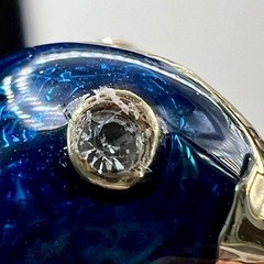 Vintage Blue Green Enamel Bird Brooch Gold Tone Perched Figural Pin Rhinestone