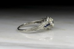 Art Deco 1.35CT White Round Simulated Diamond Antique Wedding Ring In 925 Silver