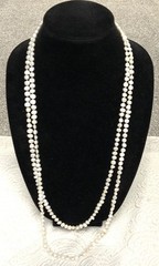 Vintage Freshwater Baroque Pearl Hand Knotted High Luster Rope 66” Necklace