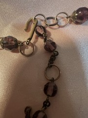 Antique Victorian Bohemian Czech Garnet Amethyst Necklace Signed *AS IS see pics