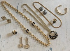 Vintage To Now Gold Tone Wearable Costume Jewelry Lot 9 Pieces