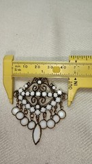 Vintage Juliana Delizza and Elster White Milk Glass Waterfall Pin Brooch