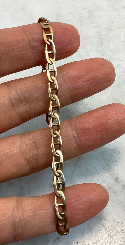 Vintage 14K Gold Anchor Mariner Link Chain Bracelet 4.91 Grams