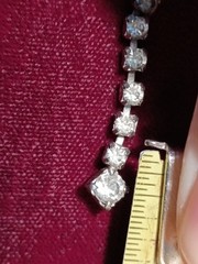 #N01 Vintage Prong Set Clear 3mm Stones Glass 15in Choker Necklace (Replace)