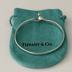 Tiffany & Co. Sterling Silver & 18K Gold Vintage Two Tone Hook Eye Bracelet 6.5″