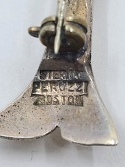 Vintage Peruzzi Boston Sterling Dolphin Bar Pin Brooch 3 1/8″ Long