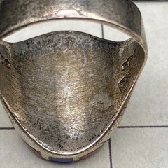 Vintage Lapis Goldstone Mexico Sterling Silver Ring Size 11.25