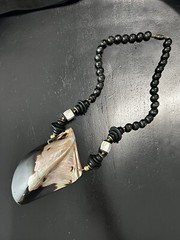 Large Vintage Abalone Shell Islander Necklace Bold Statement Piece
