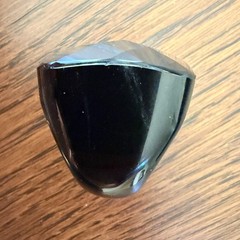 Vintage, Black Faceted Stone Statement Cocktail Ring, Size 5–5.5