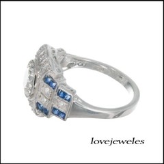 Lab-Created 3.51CT Round Cut Diamond Vintage Art Deco Ring 14K White Gold Over