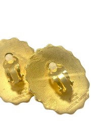 Vintage HERMÈS Soleil Sunburst Gold Plated Earrings. Bijouterie Fantaisie