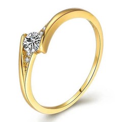 2Ct VVS1 Round Cut Lab Created Diamond Solitaire Wedding 14K Yellow Gold FN Ring