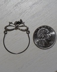 Vintage Sterling Silver Bow Charm Holder Pendant 1.9G / 1.5in