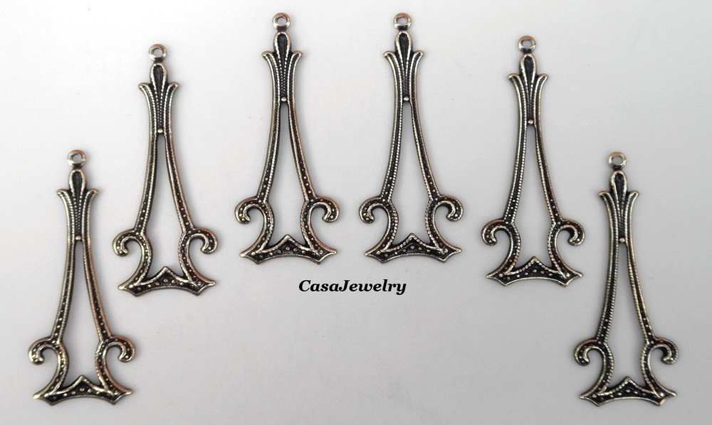 #3509 ANTIQUED BRASS CELTIC DROP W/TOP HANG RING – 6 Pc Lot
