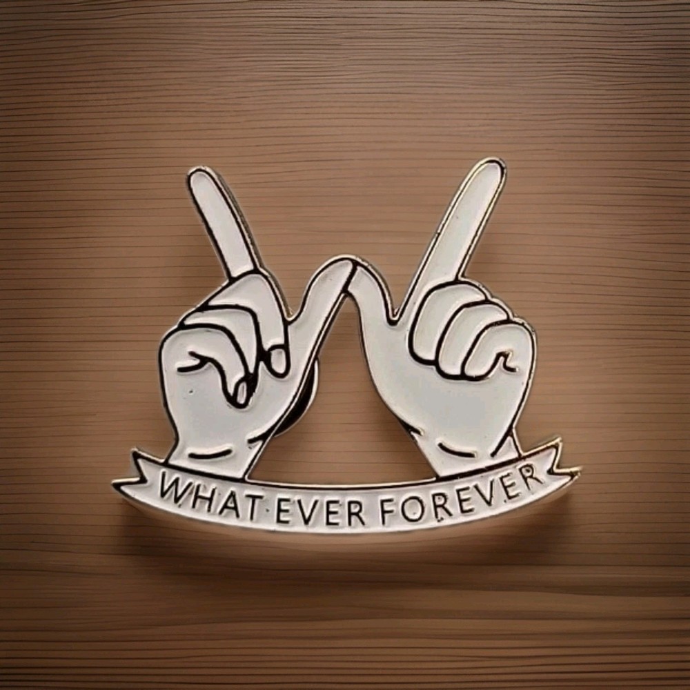 What Ever Forever Pin Brooch Excellent Condition hand Gestures Q62