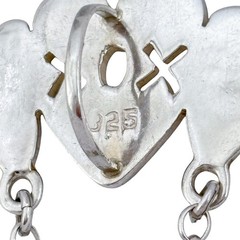 Vintage Sterling Silver 925 XOX Heart Charm Picture Holder