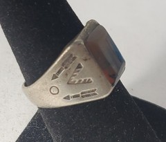 Vtg Sterling Silver SOUTHWESTERN Harvey Old Pawn Agate Ring Lot ~ Sz 7.5