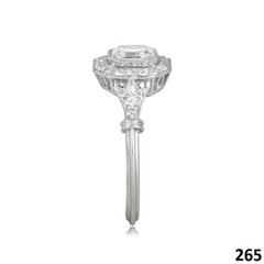 2CT Asscher Lab Created Diamond Vintage Art Deco Octagon Halo Ring 14K Gold Over