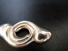 Mexico sterling silver 0.925 modernist puffy stylized hurricane horn pin brooch