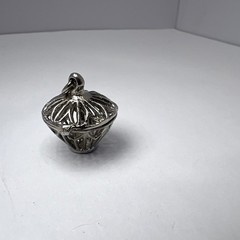 Vintage Sterling Silver Birdcage Charm Pendant Bird on Swing Cottage Victorian