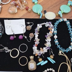 Estate Jewelry Asst Lot Of 30 Items Silver- Turquoise-Rings-Necklaces VTG #4 Set