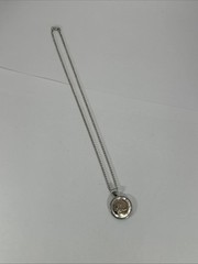 ESTER MOTHER PEARL 14K GOLD ACCENTS JANUARY FLOWER CARNATION 925 SILVER NECKLACE