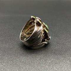 Vintage Multiple Gem Stones Sterling Silver Ring Size 8.5