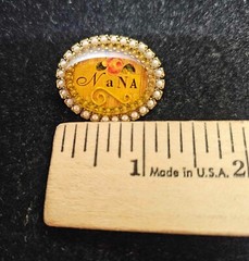 vtg Maximal Art Victorian “Nana Rose w Faux Pearl Brooch Pin Goldtone- S81