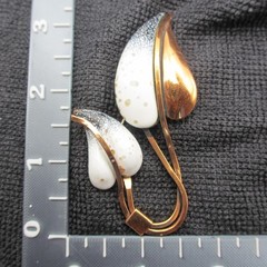 Vintage Matisse Renoir Brooch Enamel Copper Double Leaf