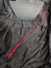 Vintage Art Deco Lariat Sautoir Necklace Micro Red Beaded Flapper Tassel