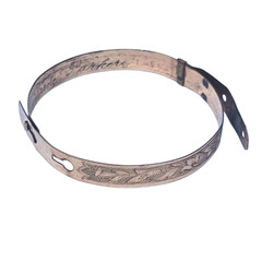 Antique Victorian Adjustable Rolled Gold Engraved Childs Buckle Bracelet 1886