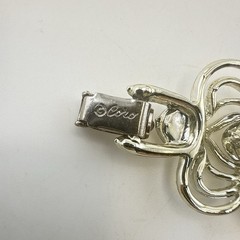 Vintage Coro Bracelet Silver Tone Scroll Open Work Link 1950s MCM Botanical