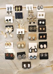 Big Lot Of Beautiful Vintage Earrings , 23 Pair, So Many Cameos And More