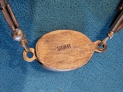 Vintage Chinese Export Sterling Silver Lapis Bead Filigree Clasp Necklace
