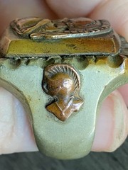 Vintage 1940s Mexican Biker Ring Roman Centurion Trojan Soldier 9.75 Two-Tone