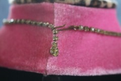 Vintage Rhinestone Necklace Light Citrine Smoky Gray 3-D Effect Prong Set Choker
