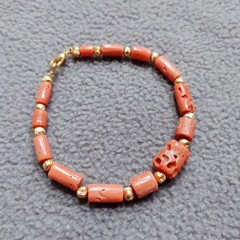 Italy Coral Bracelet 100% Natural Coral Handmade Bracelet Coral Gemstone Jewelry