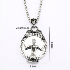 Retro Stainless Steel Men’s Pendant Gothic Magic Mirror Necklace